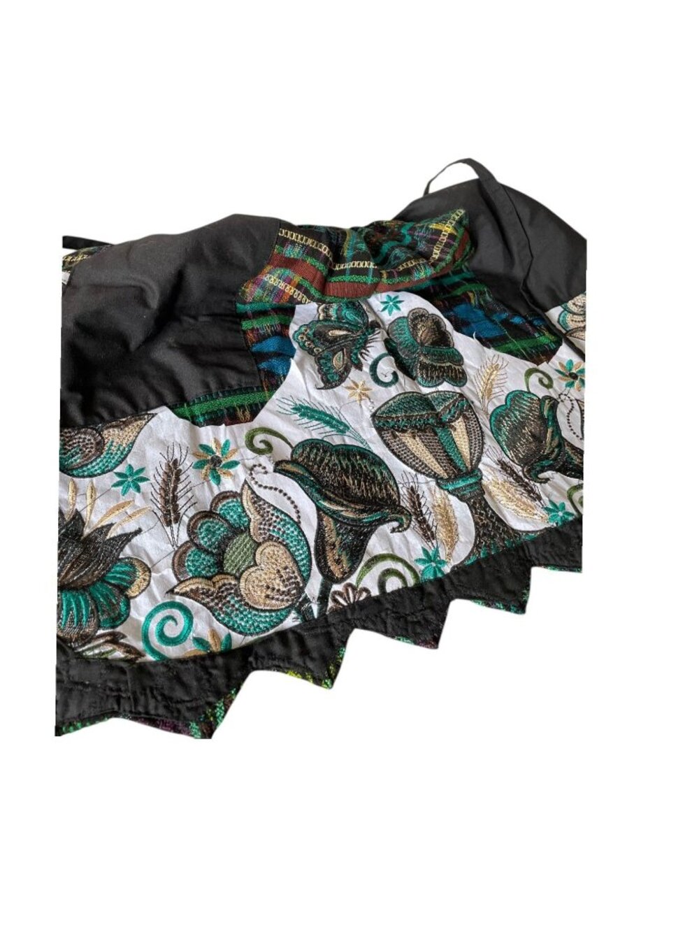 Vintage Guatemalan Hand Woven Half Apron Delantal Intricate Butterfly Floral Emb - Picture 15 of 15